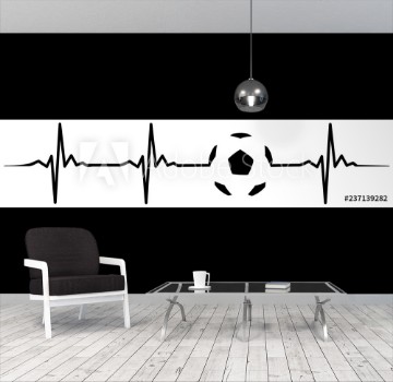 Picture of football soccer heartbeat isoliert vektor - Fuball Herzschlag